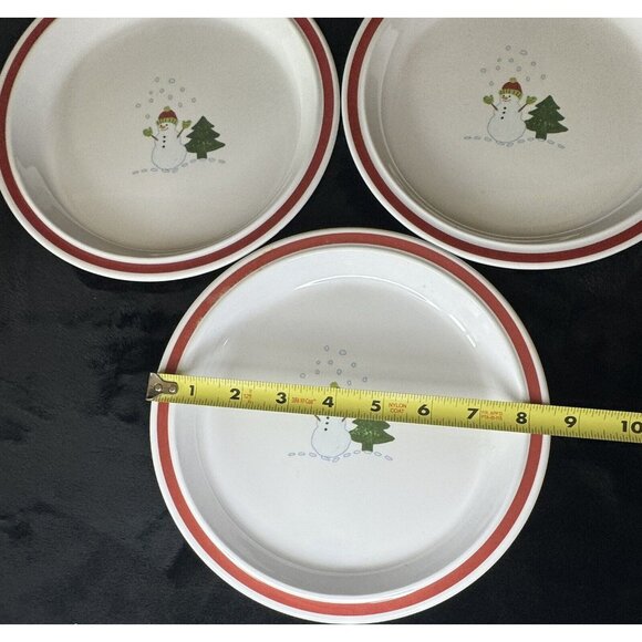 Pottery Barn Kids Christmas Melamine 2 Plates 4 Bowl Set With Snowman Design - Picture 9 of 13